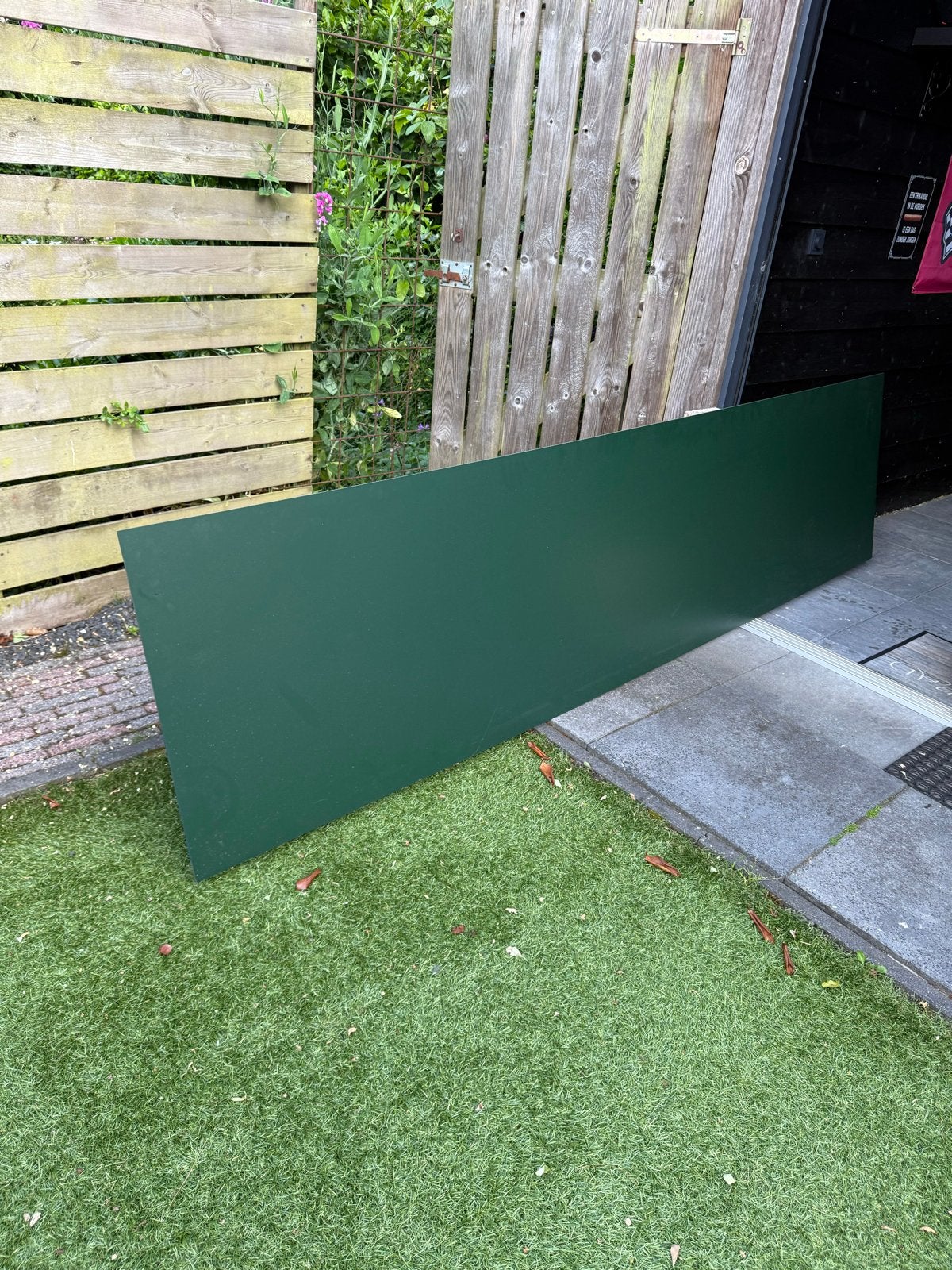 Trespa plaat en stroken mosgroen, Ophalen of Verzenden, Gebruikt, HPL, Minder dan 20 mm