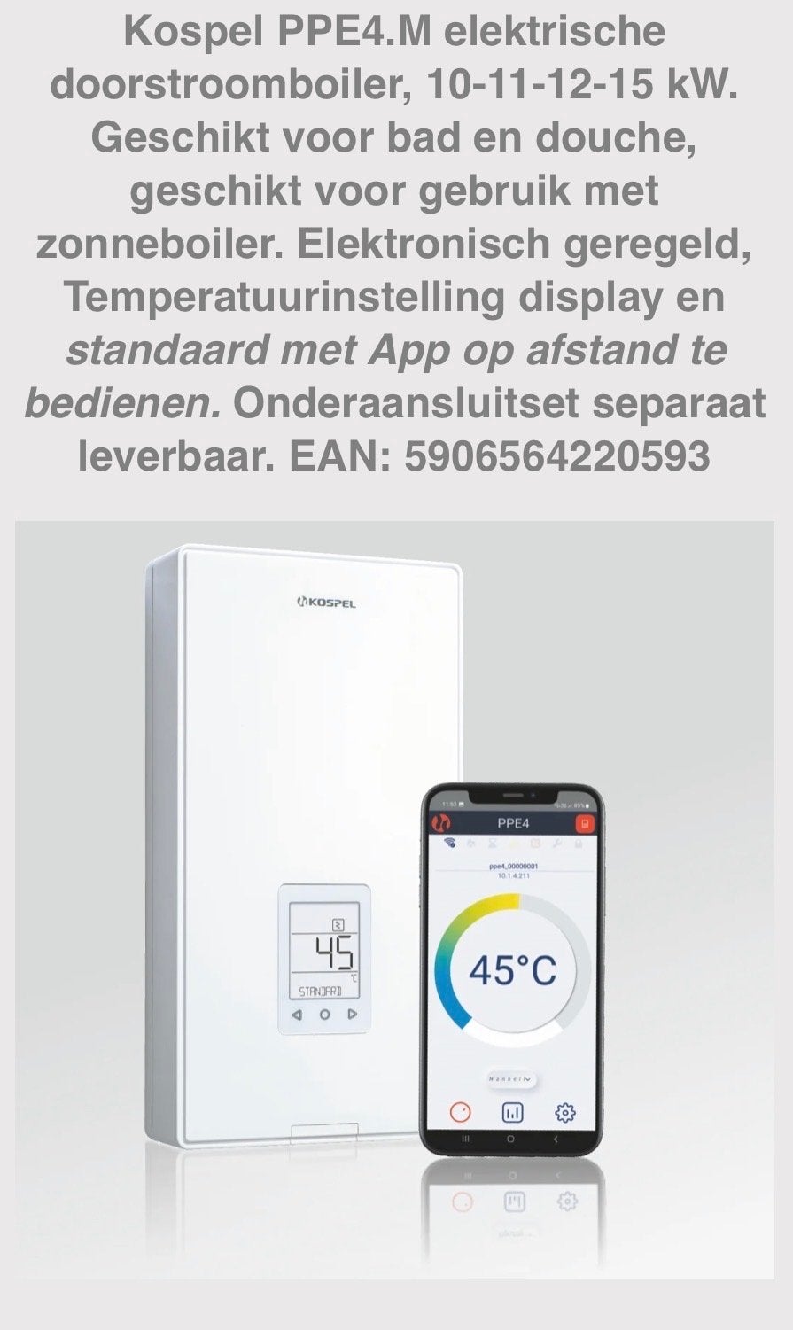 Kospel PPE4.M Elektrische Doorstroomboiler 10-15 kW, Nieuw, Minder dan 3 jaar oud, Minder dan 20 liter, Boiler