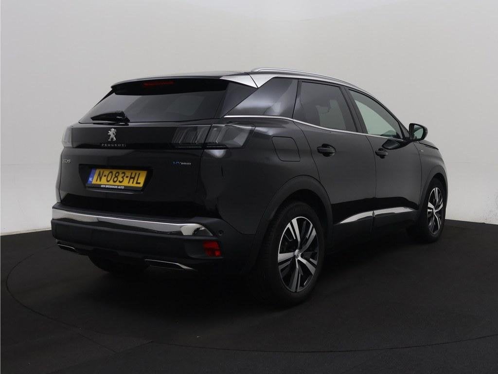 Peugeot 3008 1.6 HYbrid 225PK GT Aut. Ad.Cruise/Nav/Camera/L, Auto's, Euro 6, Leder en Stof, Zwart, Bedrijf