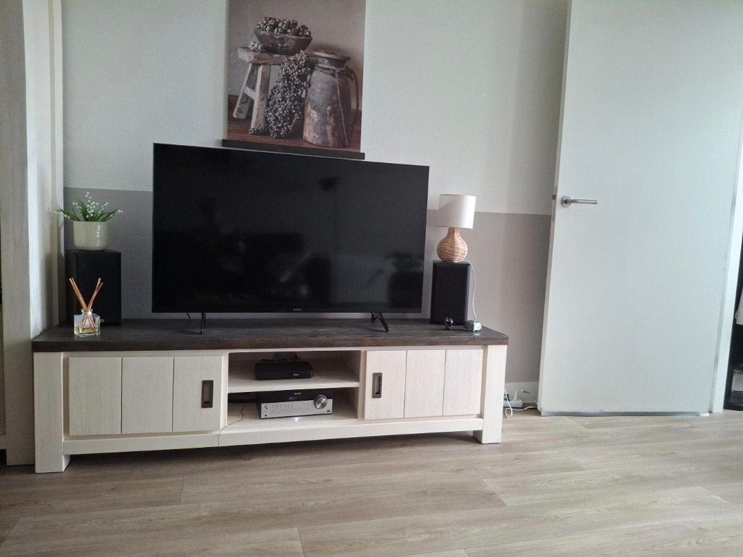 Stijlvol TV-meubel met opbergruimte, Ophalen, Gebruikt, 150 tot 200 cm, Modern landelijk