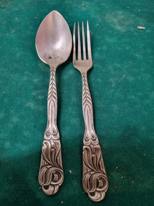 kinderbestek antiek lepel en vork, Ophalen of Verzenden, 'T Olde Gre-j, Info@toldegrej.nl, Endepoelstraat 20f Didam