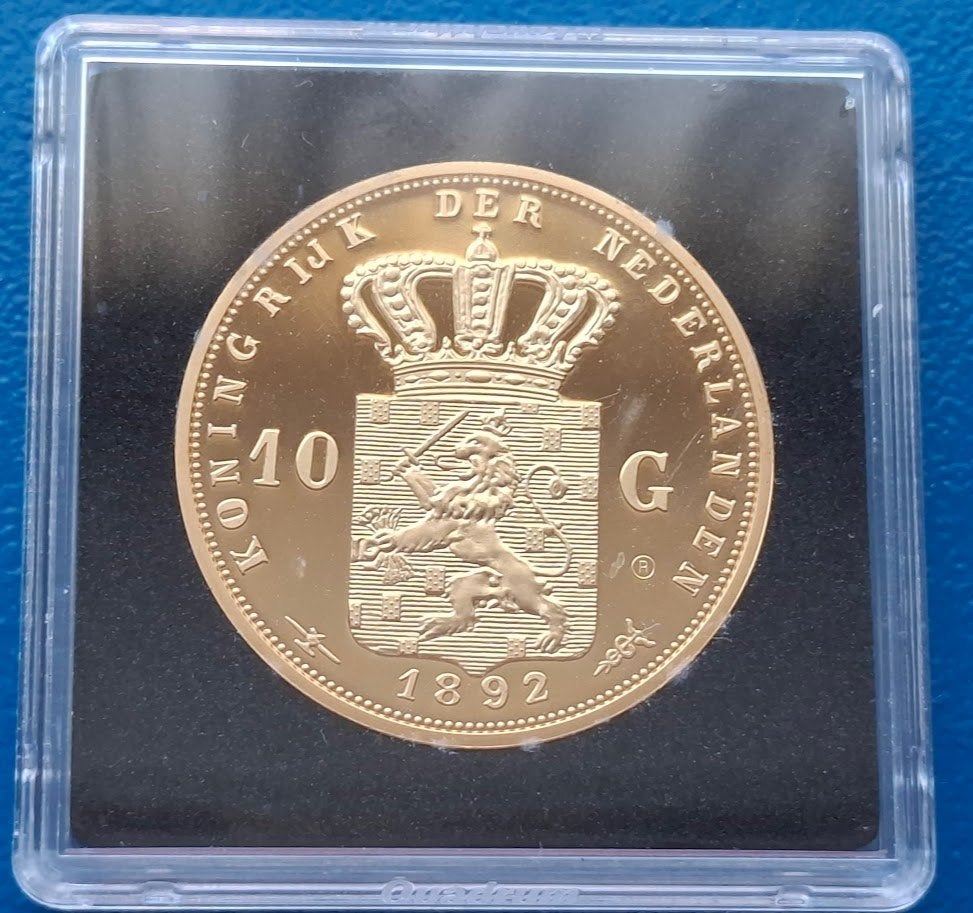 Originele Herslag 10 Gulden 1892 - Wilhelmina, Verzenden, Overige materialen, Nederland