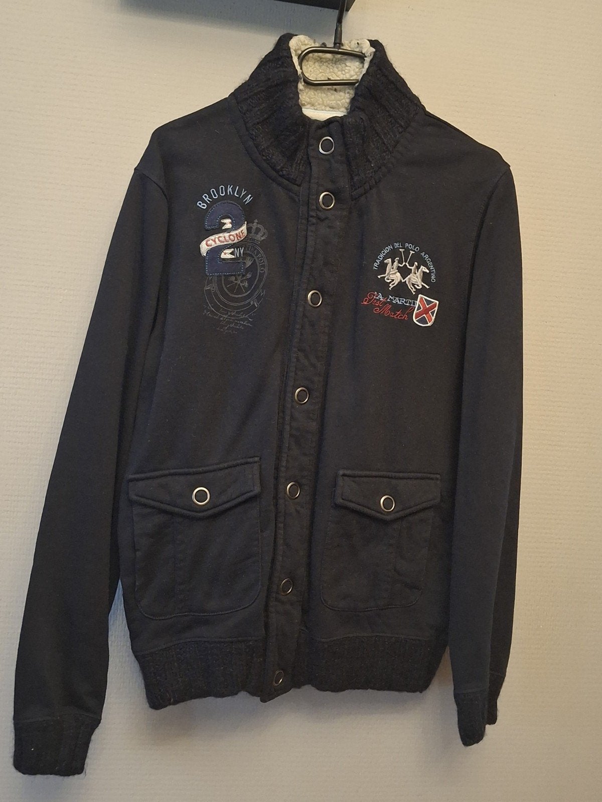 La Martina Heren Jas - Donkerblauw met Patches, Maat 52/54 (L), Ophalen of Verzenden, Zo goed als nieuw, Grijs