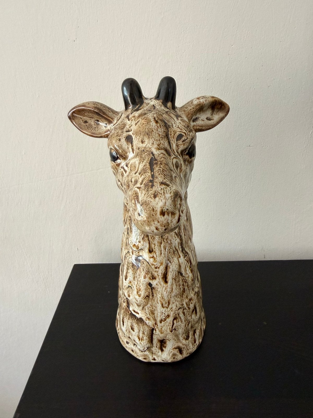Keramieken Giraffe Hoofd - Decoratief Woonaccessoire, Vintage, Ophalen of Verzenden, Zo goed als nieuw, Bruin