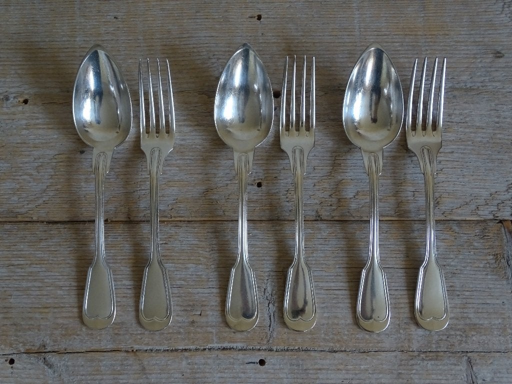 Bestek (antiek), Christofle CHINON, verzilverd, gaaf, Ophalen of Verzenden