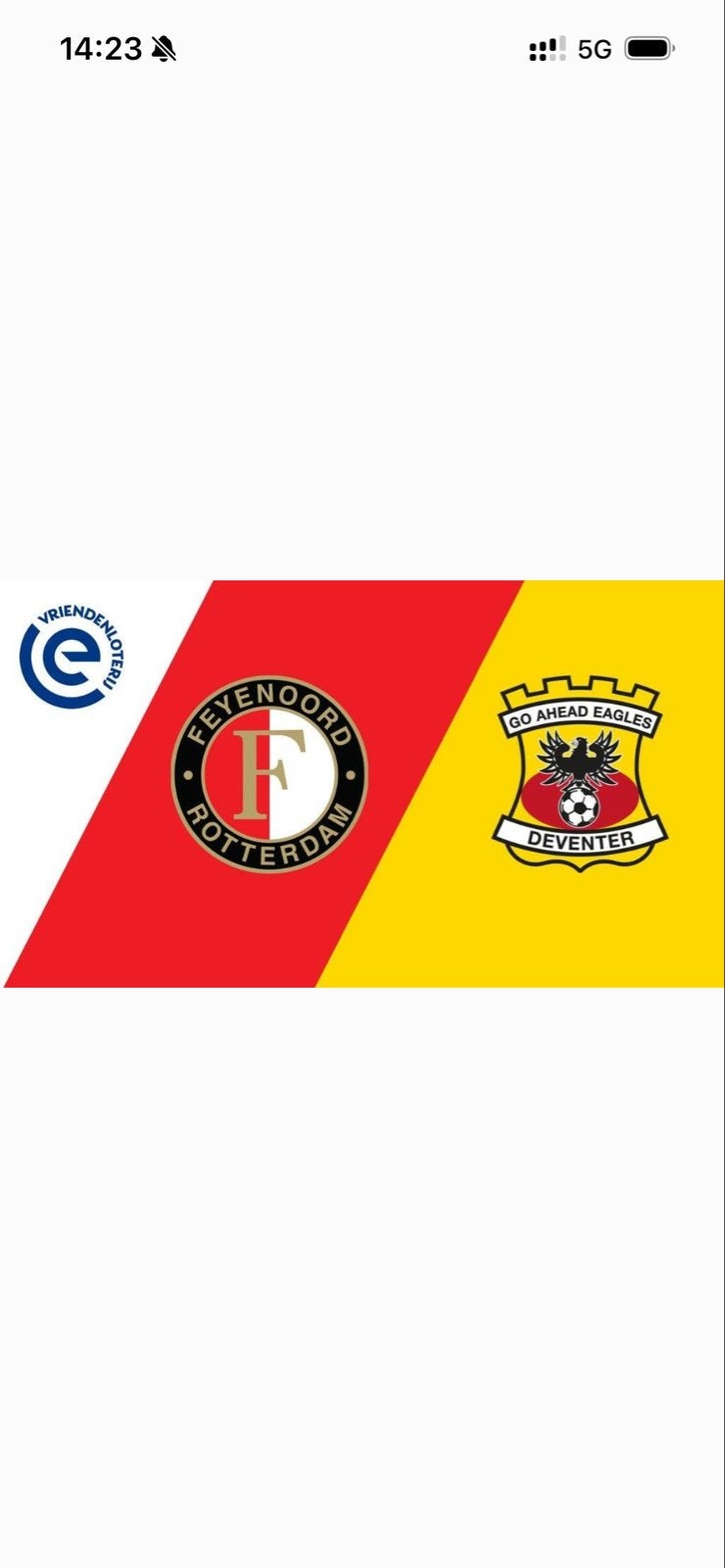 Feyenoord go ahead eagles vak p, Tickets en Kaartjes, Sport | Voetbal, Eén persoon