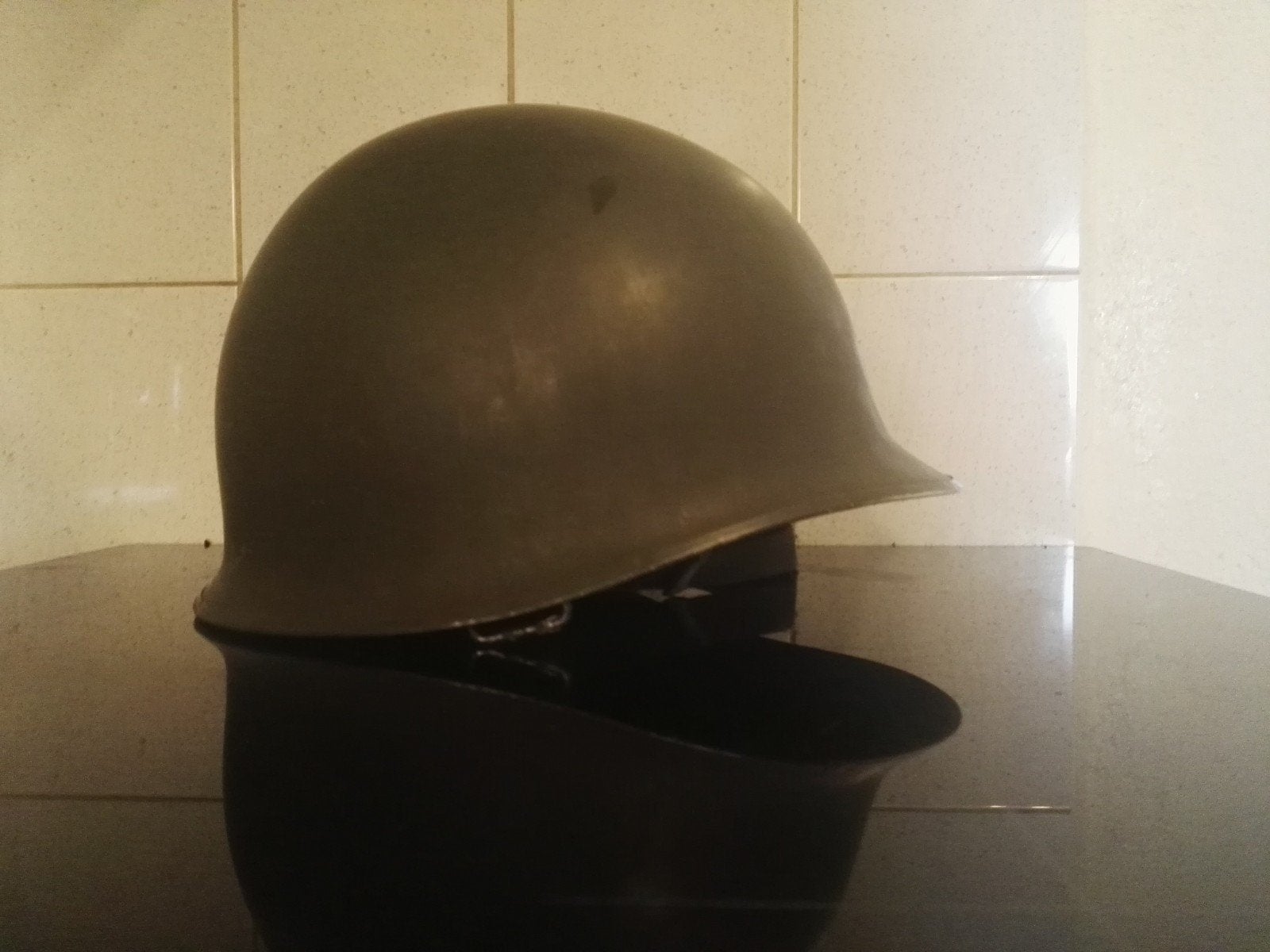Originele WO2 helm - Amerikaanse M1 helm, Ophalen of Verzenden