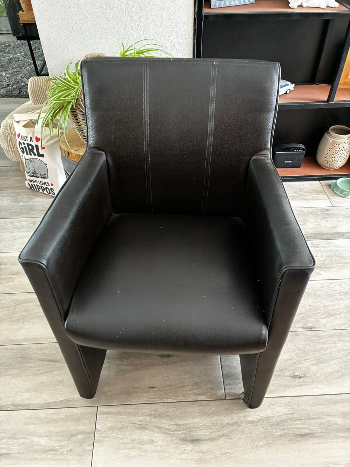 Eethoekstoelen 6x, Ophalen, Gebruikt, Bruin, Leer