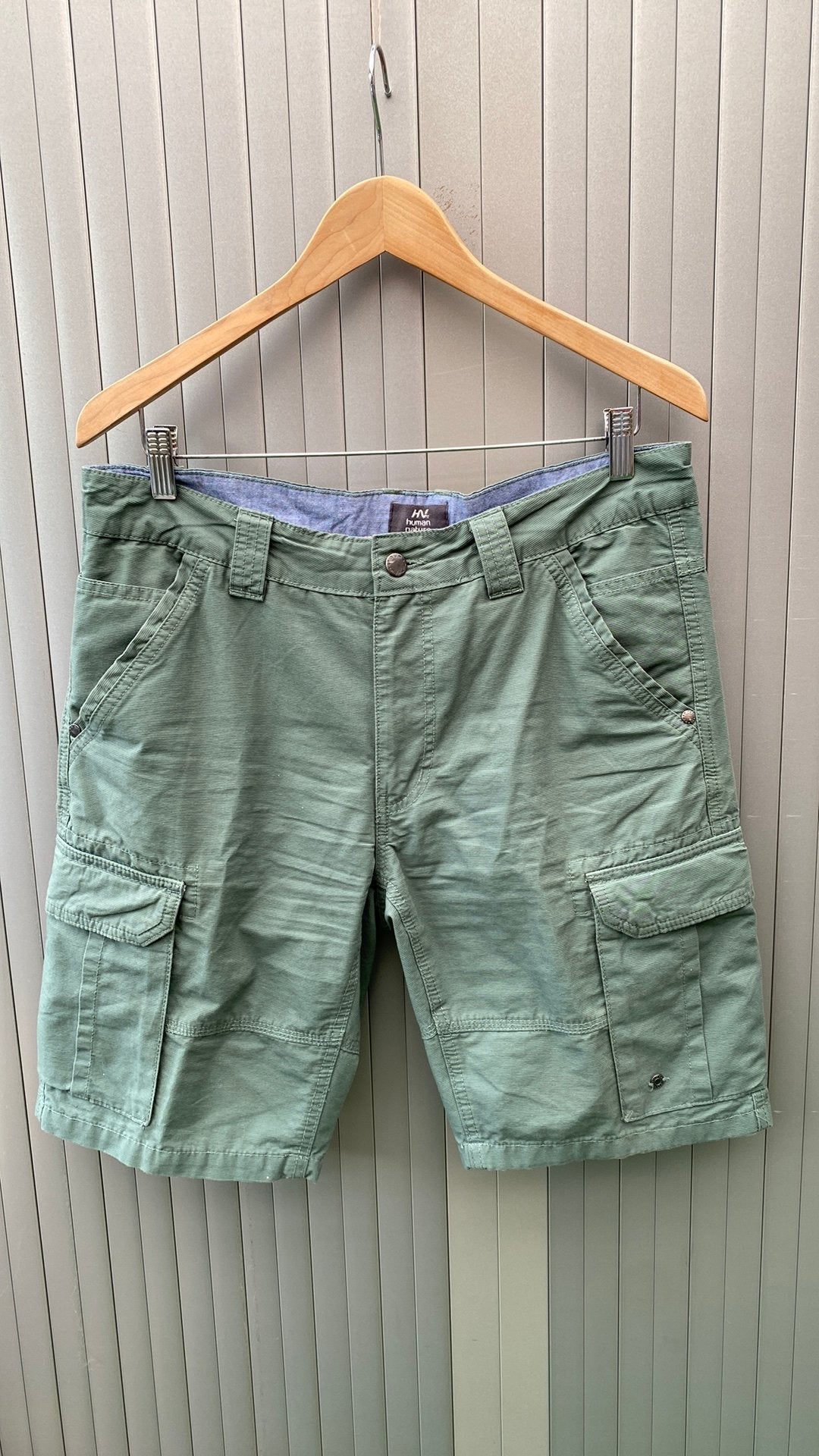 Human Nature short M groen, Kleding | Heren, Broeken en Pantalons, Ophalen of Verzenden, Zo goed als nieuw, Maat 48/50 (M), Groen