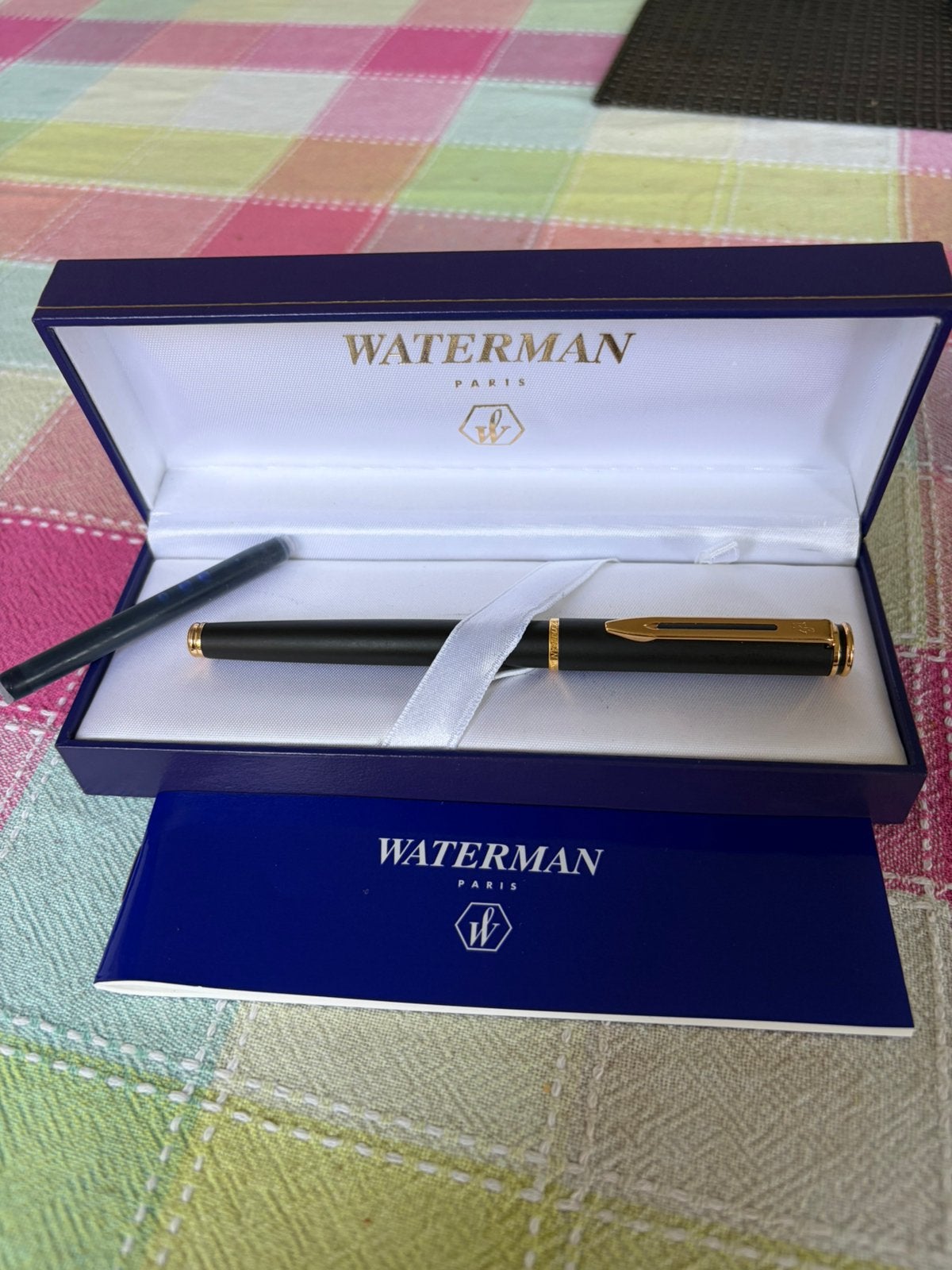 Waterman Maestro vulpen matzwart met 18krt goud, Verzamelen, Met doosje, Ophalen of Verzenden, Zo goed als nieuw, Vulpen