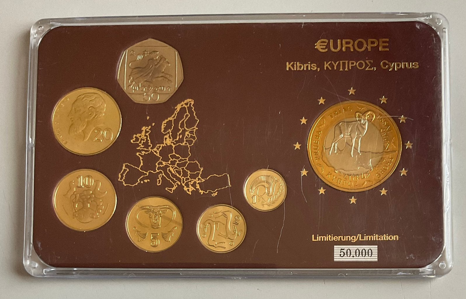 Munten CYPRUS 7 Versch. UNC Munten div. jaartallen., Ophalen of Verzenden, Overige materialen, Buitenland