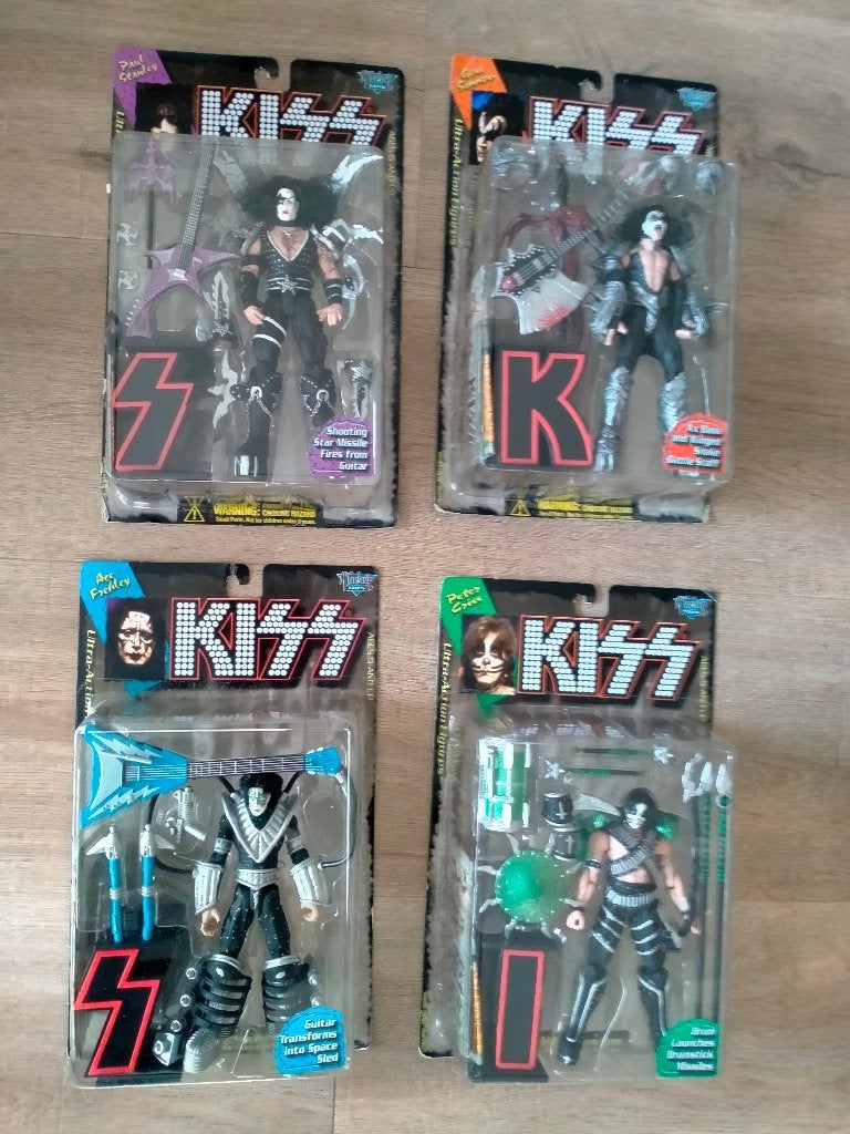 Kiss McFarlane Toys Gene Ace Peter action figures figuren, Verzenden, Zo goed als nieuw, Pop, Beeldje of Miniatuur