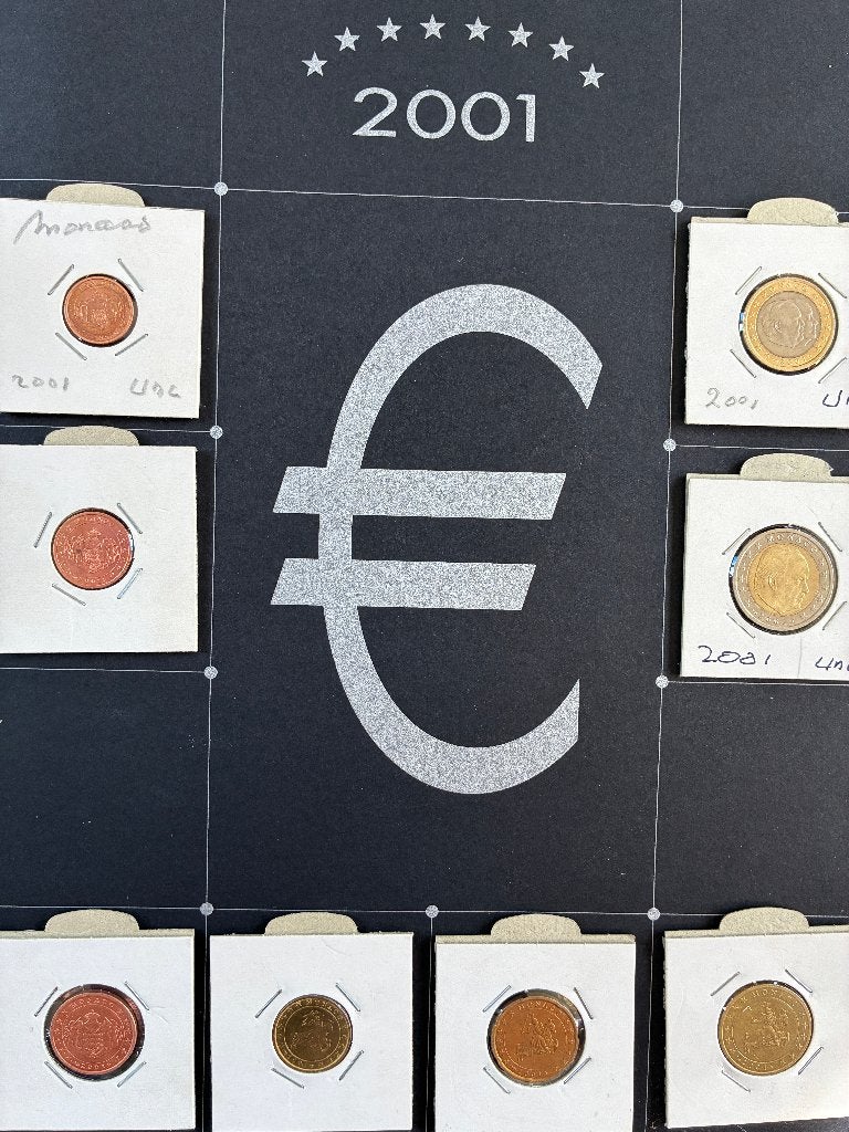 Euromunten Monaco 2001 set, Postzegels en Munten, Munten | Europa | Euromunten, Ophalen of Verzenden, Monaco, Overige waardes