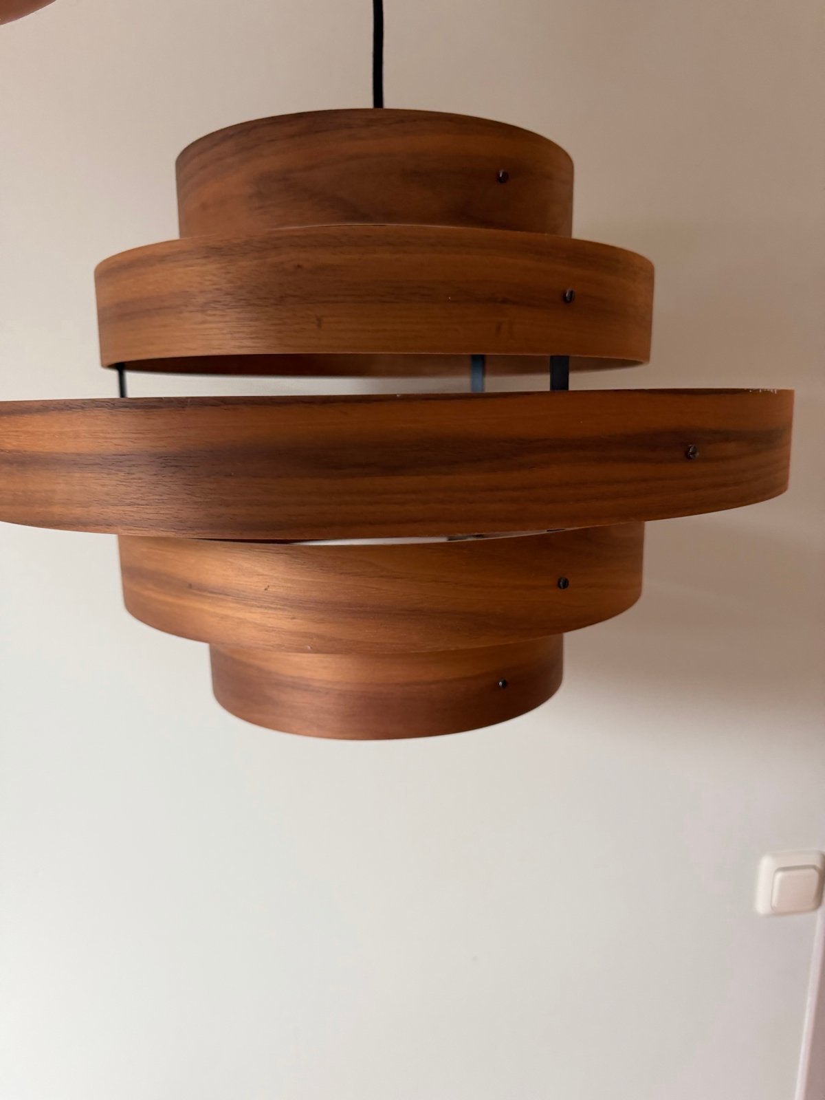 Houten plafondlamp - 50cm breed, 33cm hoog - Nette staat, Ophalen, Zo goed als nieuw, Hout