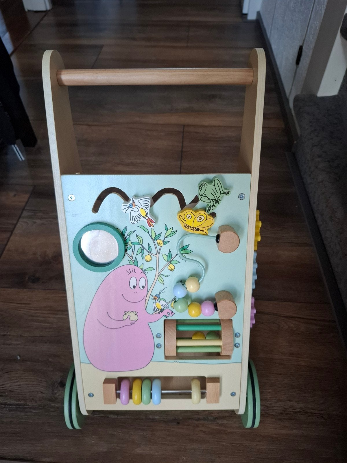 Houten loopwagen Barbapapa met activiteiten, Ophalen, Zo goed als nieuw, Overige typen, Met wieltjes