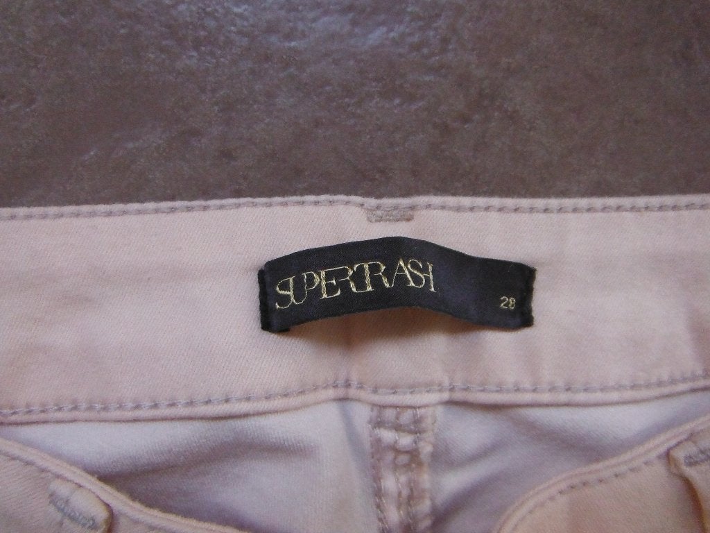 zgan leuke zalm roze Supertrash skinny jeans, mt 28, Overige kleuren, Supertrash, Verzenden, Zo goed als nieuw