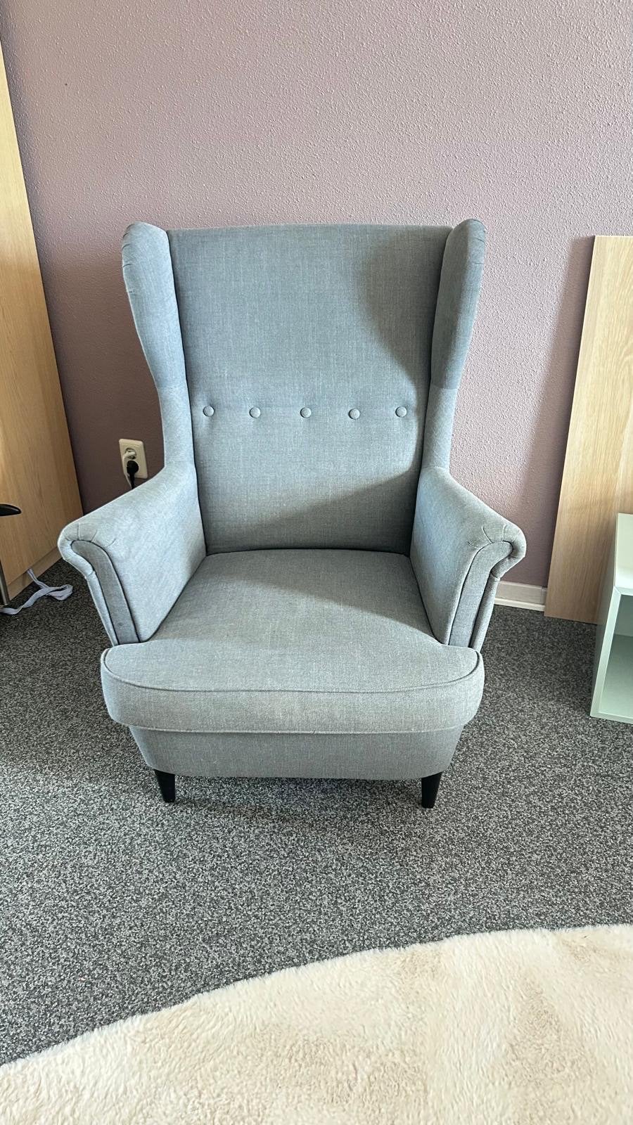 Grijze IKEA oorfauteuil, Ophalen, Gebruikt, Eén, Stof