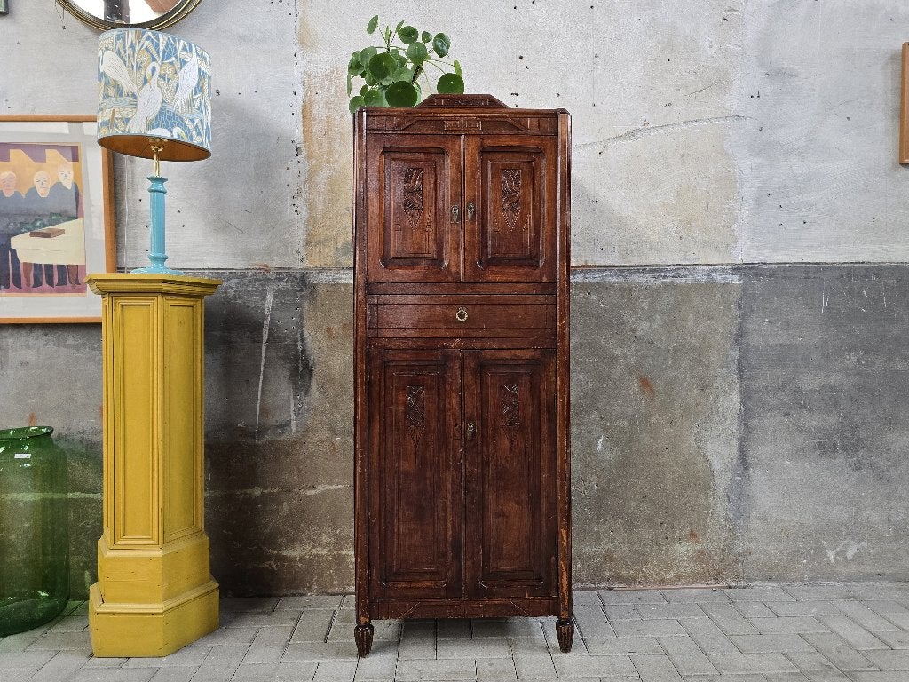 Antiek Eiken Art Nouveau Kastje | Vintage Jugendstil Kast, Antiek en Kunst, Antiek | Meubels | Kasten, Ophalen of Verzenden