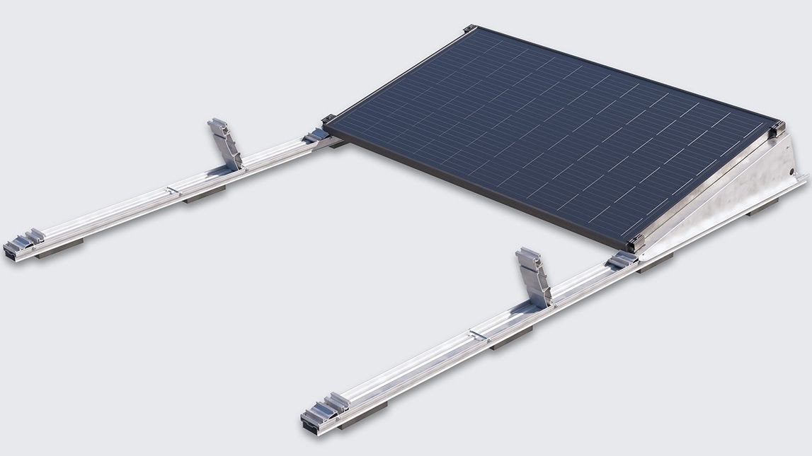 platdak montagerails BluBase voor 6 panelen - compleet, Ophalen, Zo goed als nieuw, Zwart, 15 m² of meer