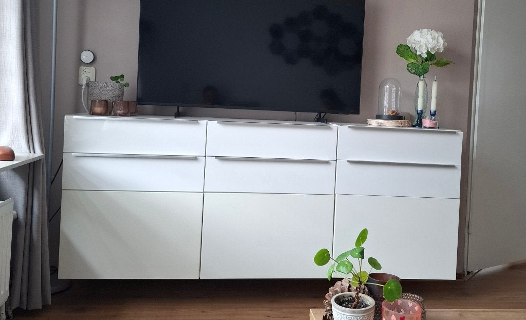 Tekoop Besta tv kast wit 180, Ophalen, Gebruikt, Wit, 150 tot 200 cm