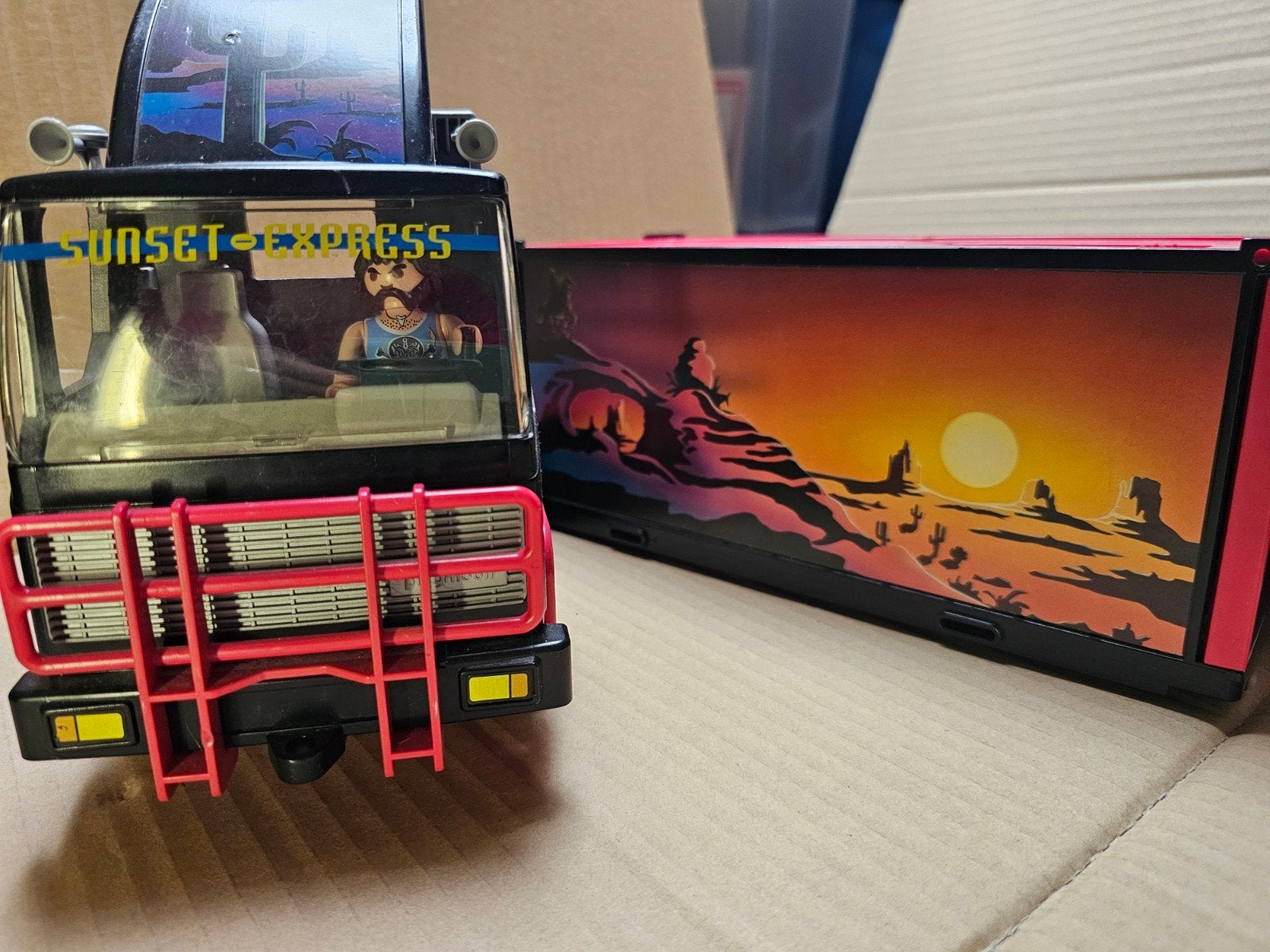 Playmobil vintage Sunset Express Vrachtwagen met Container, Ophalen of Verzenden, Gebruikt