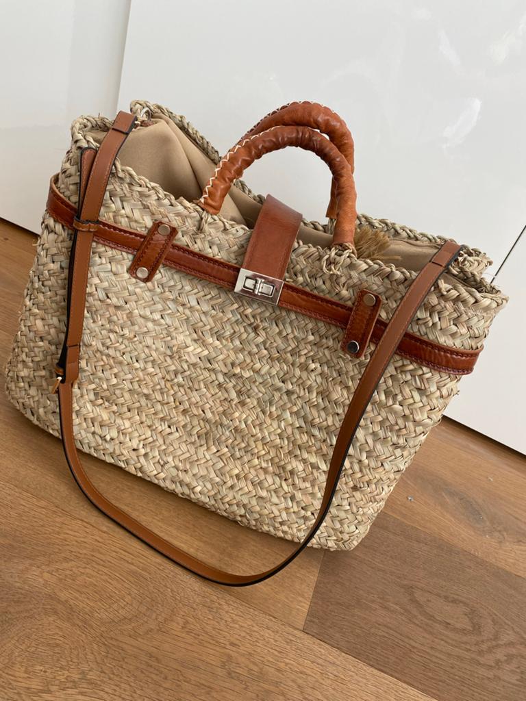 Stro / rieten tas Kelly look, Ophalen of Verzenden, Nieuw, Beige, Shopper