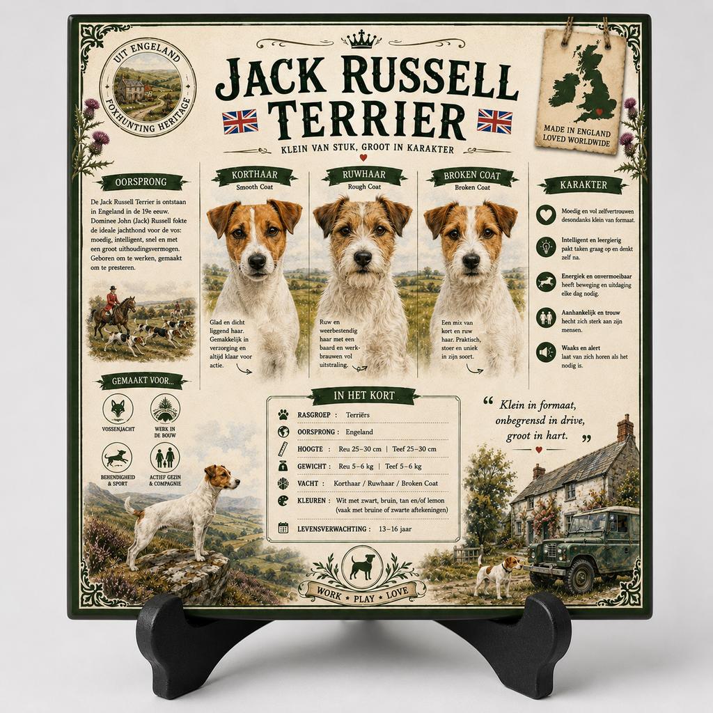 Jack Russell Terrier - Infographic Tegel, Ophalen of Verzenden, Nieuw