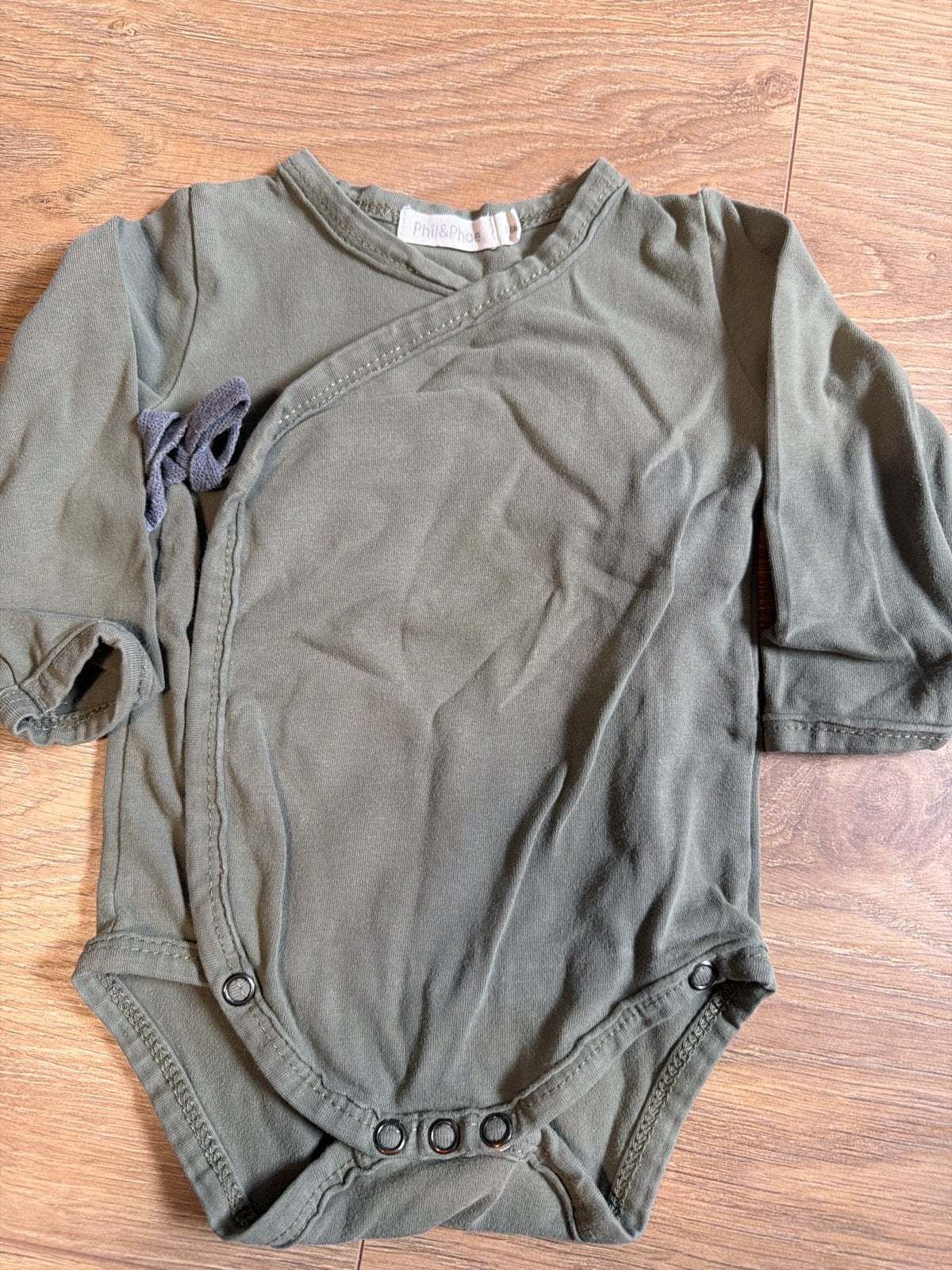 Phil&Phae overslag romper groen 3-6M, Ophalen of Verzenden, Gebruikt, Jongetje of Meisje
