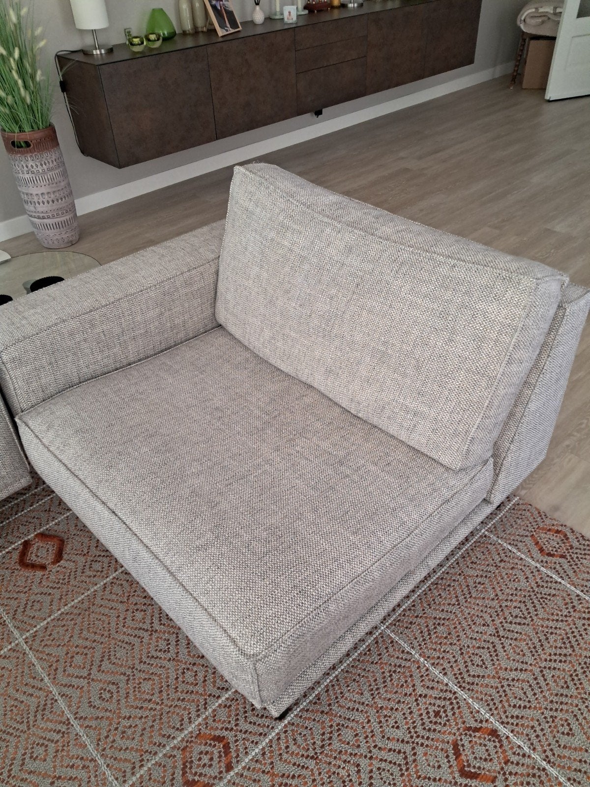Fauteuil inclusief poef, Ophalen, Eenpersoons, 75 tot 100 cm, Zo goed als nieuw