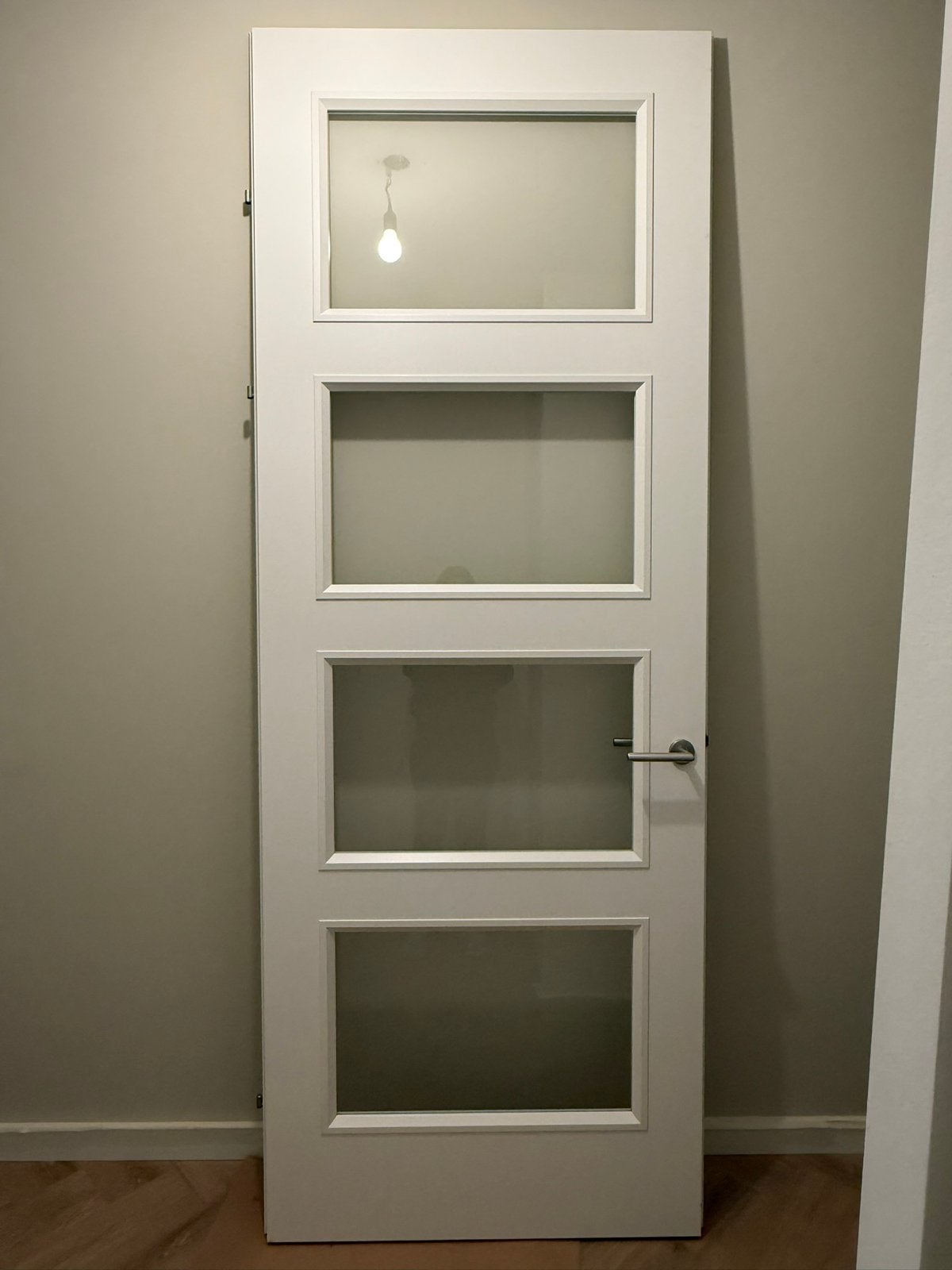 Luxe opdekdeur met glas, Ophalen, 80 tot 100 cm, 215 cm of meer, Binnendeur