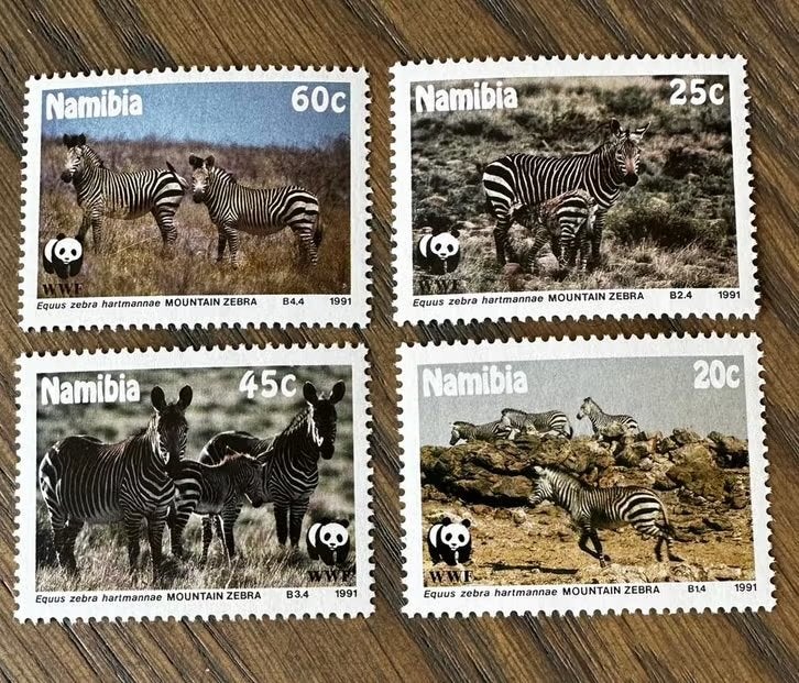 Namibië 1991 WWF Zebra postfris postzegels, Ophalen of Verzenden, Overige landen, Postfris