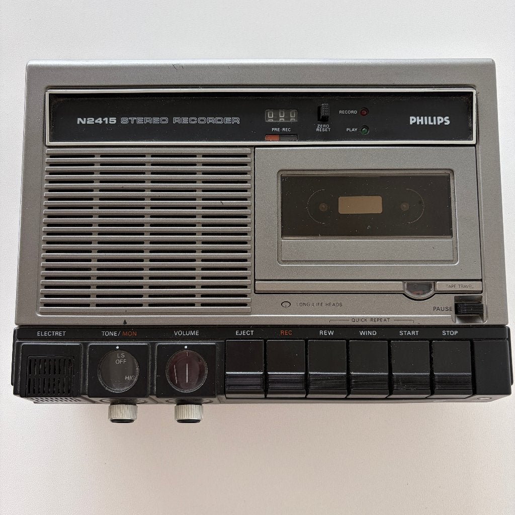 Philips N2415 Stereo Recorder- Vintage Cassetterecorder, Audio, Tv en Foto, Ophalen of Verzenden, Enkel, Philips