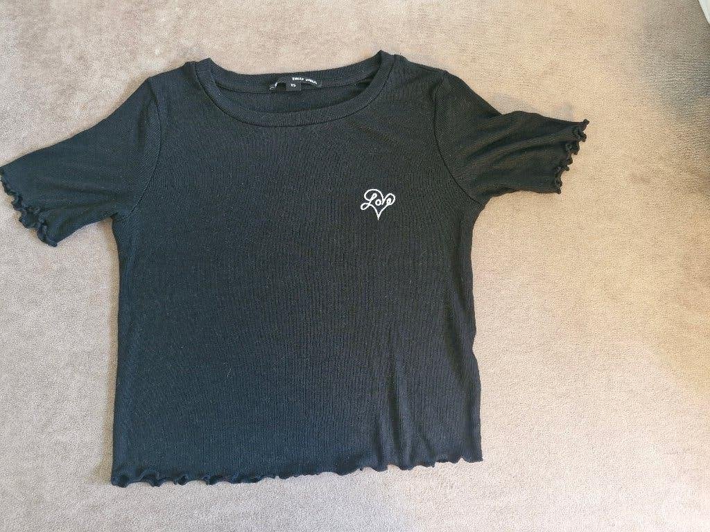 Shirt Tally weijl mt XS, Zwart, Ophalen of Verzenden, Korte mouw, Maat 34 (XS) of kleiner