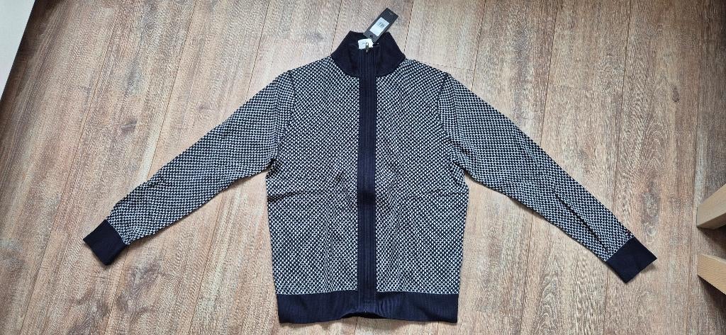 Tommy Hilfiger structured jacquard vest l, Maat 52/54 (L), Blauw, Tommy Hilfiger, Nieuw