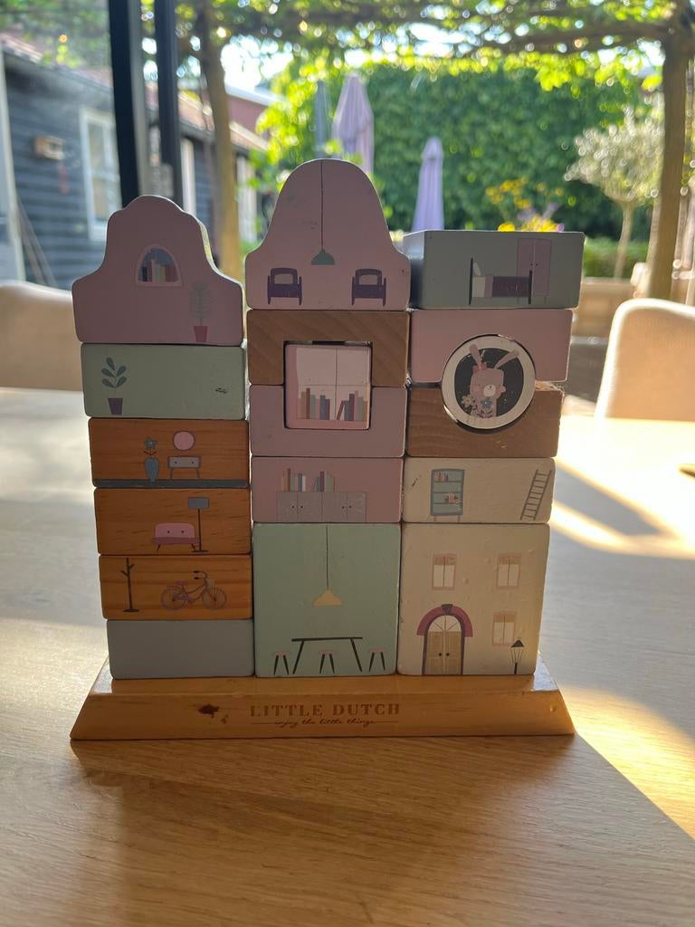Little Dutch Houten Blokken Huisje, Kinderen en Baby's, Speelgoed | Poppenhuizen, Ophalen of Verzenden, Zo goed als nieuw, Poppenhuis