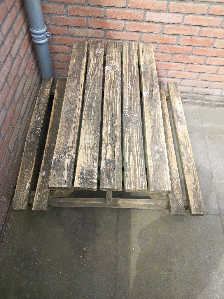 Tuintafeltje, Ophalen, Gebruikt, Rechthoekig, Hout