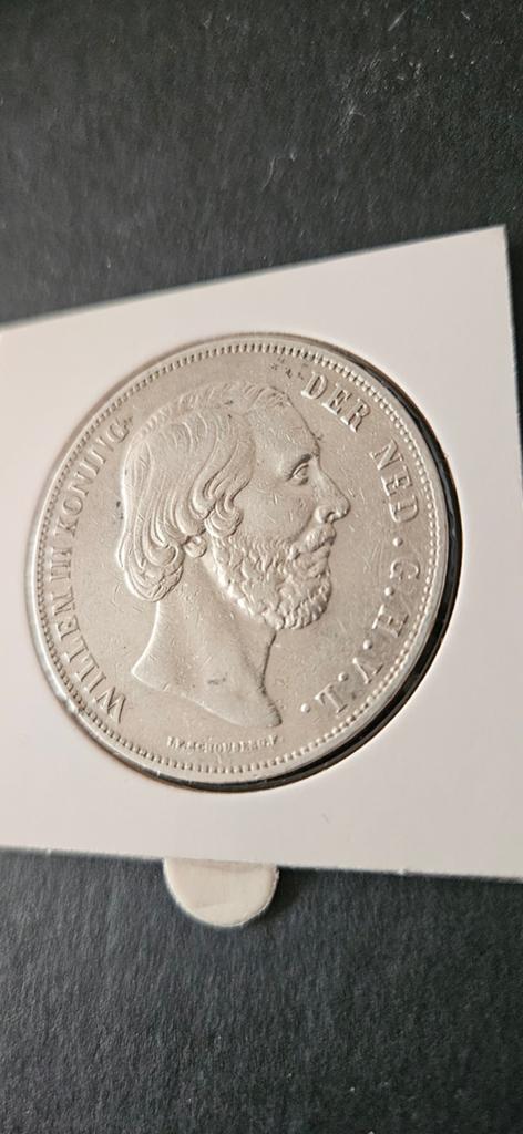 Zilveren rijksdaalder 1862 Willem lll mooie kwaliteit, Postzegels en Munten, Munten | Nederland, Koning Willem III, Zilver, Ophalen of Verzenden