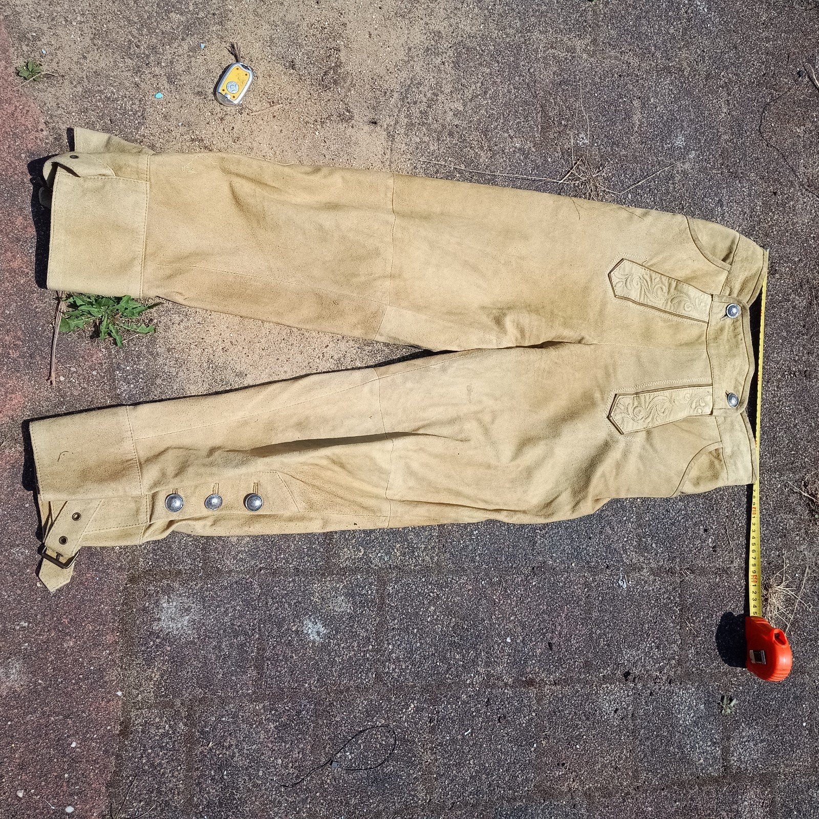 Lederhose 46 / 48 S Solo beige soepel geitenleer, Kleding | Heren, Ophalen of Verzenden, Overige thema's, Kleding, Maat 46 (S) of kleiner