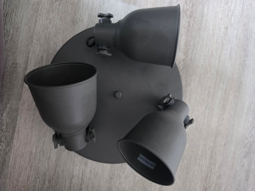 IKEA HEKTAR 3-spots plafondlamp zwart | GU10, Gebruikt, GU10, Plafondspot, IKEA
