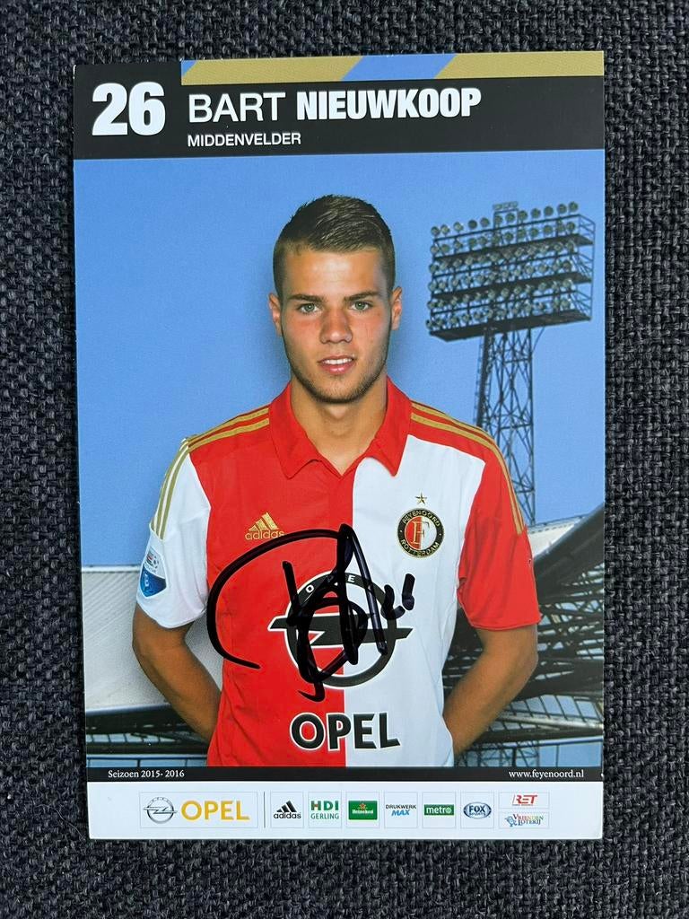 Feyenoord spelerskaart Nieuwkoop gesigneerd, Ophalen of Verzenden, Zo goed als nieuw, Feyenoord, Spelerskaart