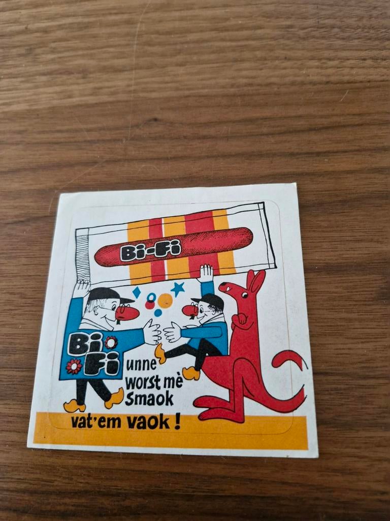7085 Vintage Bi-Fi Sticker: Unne Worst Mè Smaak, Verzamelen, Ophalen of Verzenden, Gebruikt, Merk