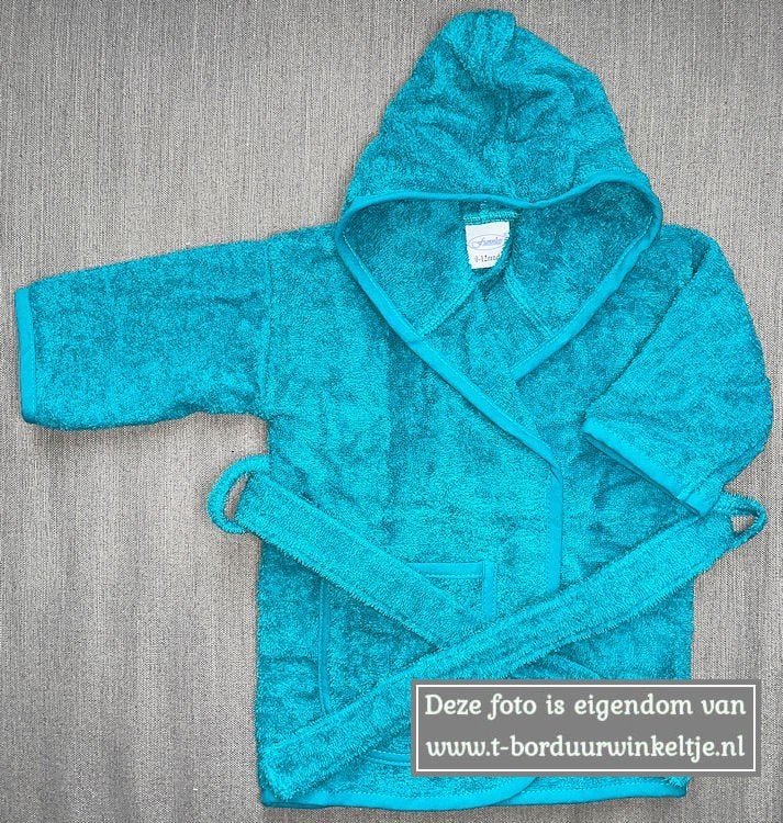 Badjas Lake Green geborduurd met naam(baby of kind,2 maten), Ophalen of Verzenden, Nieuw, Kraamcadeau