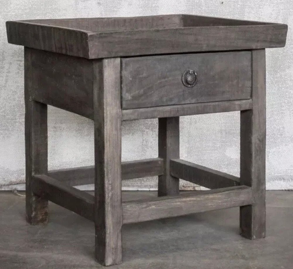 Hoffz Lucca bijzettafel - 2 stuks beschikbaar, Gebruikt, 55 tot 75 cm, Rechthoekig, Hout
