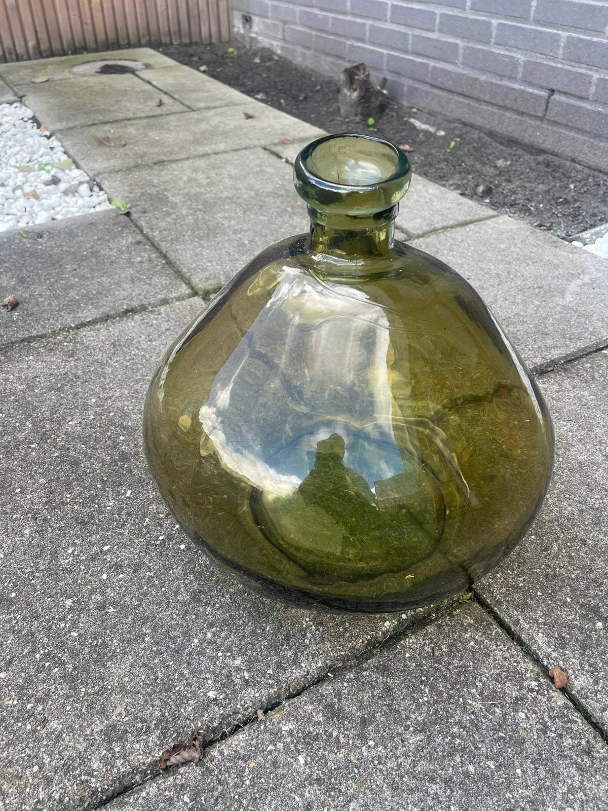 Grote olijf groene vaas, Ophalen, Zo goed als nieuw