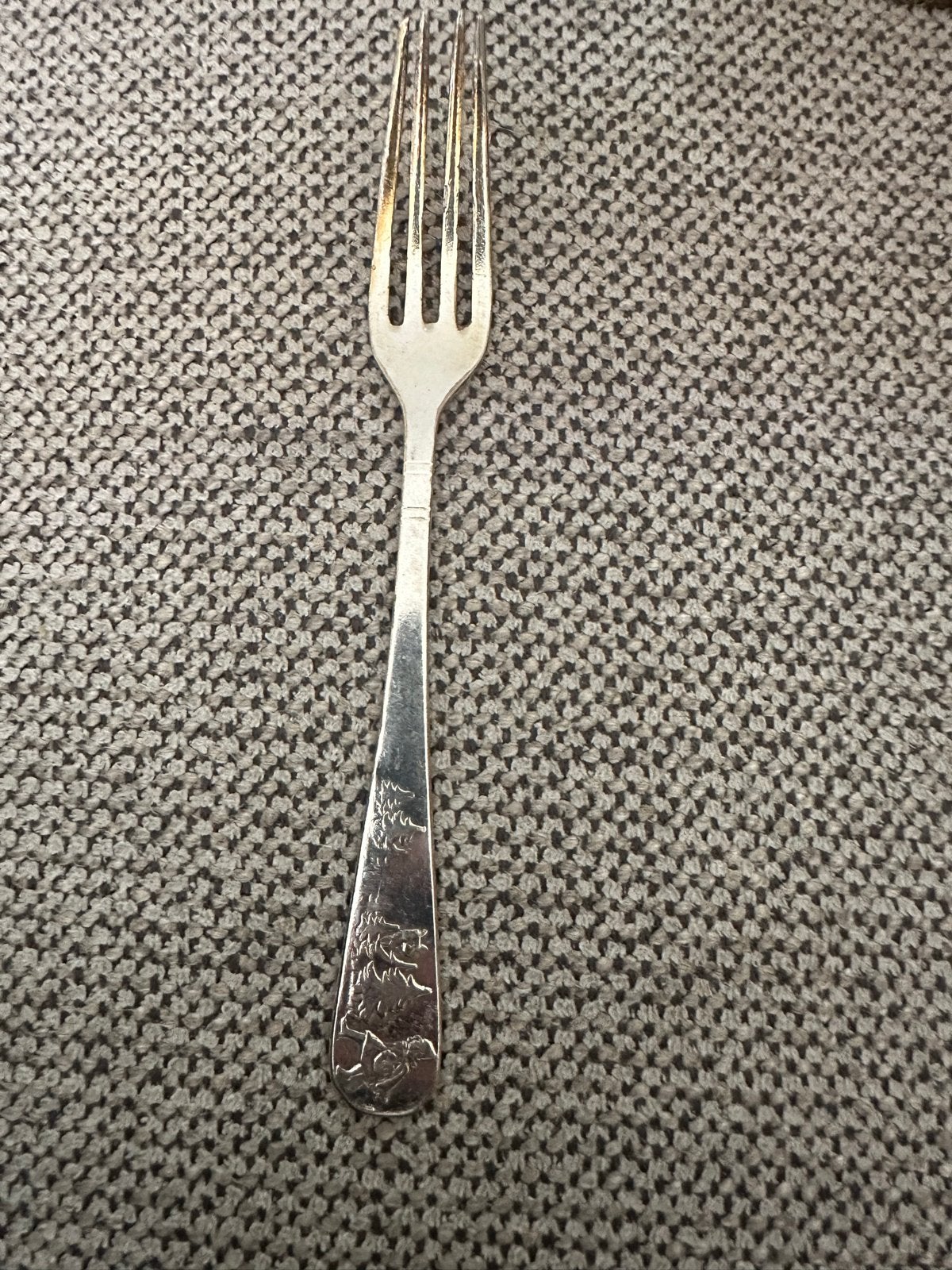 Vintage Gero 90 Verzilverde Vork met Reliëf, Ophalen of Verzenden