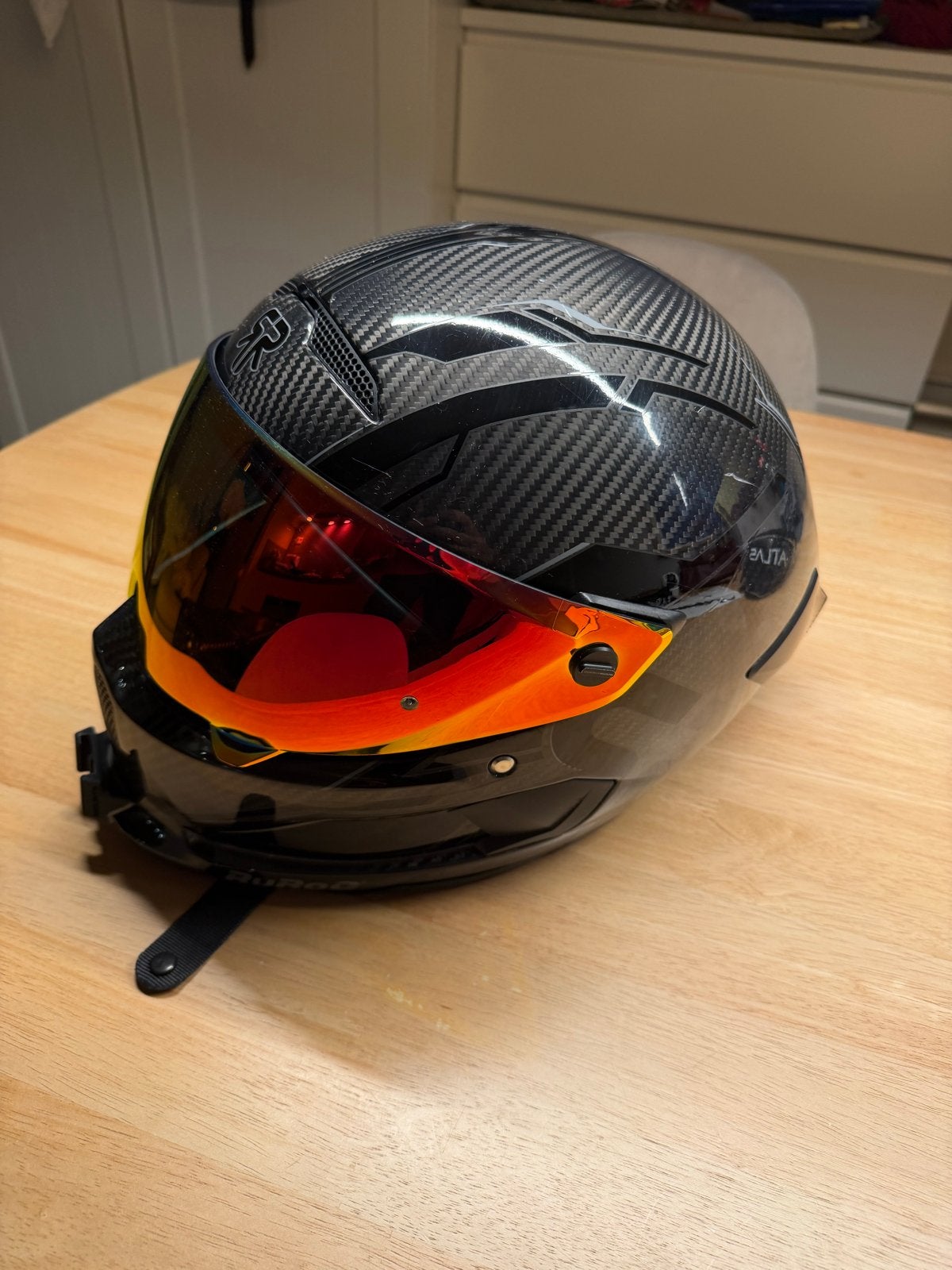 Ruroc Atlas 4.0 Track Carbon M/L – 3 vizieren + POV Mount, Motoren, Ophalen, Tweedehands, Integraalhelm, Overige merken