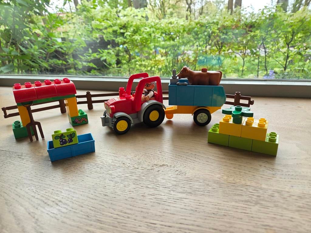 Duplo Landbouwtractor set 10524 - compleet, Ophalen of Verzenden, Zo goed als nieuw, Compleet, Duplo