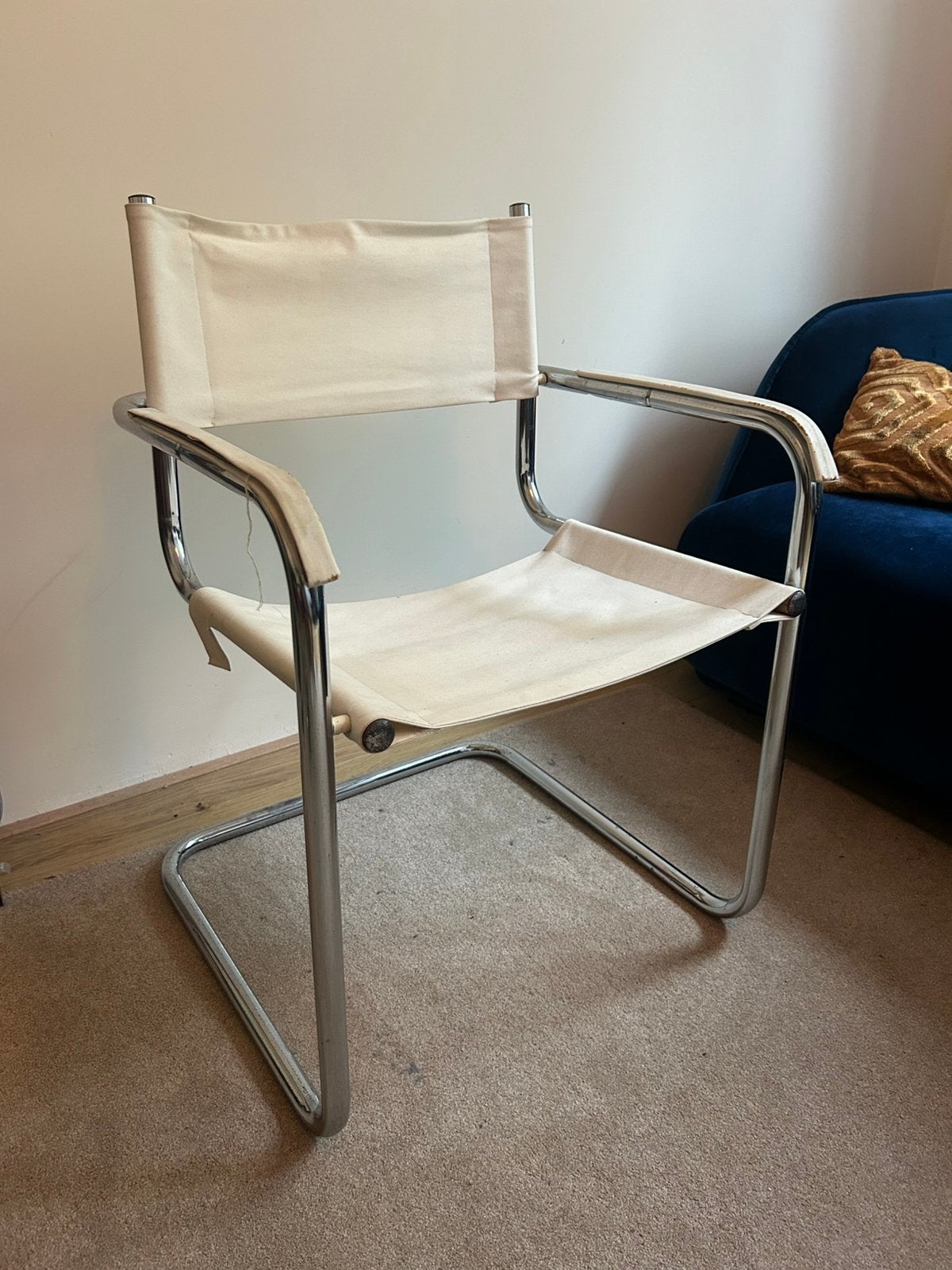 S34 Bauhaus Sledestoel Chrome Buisframe, Ophalen, Gebruikt, Bauhaus, Wit