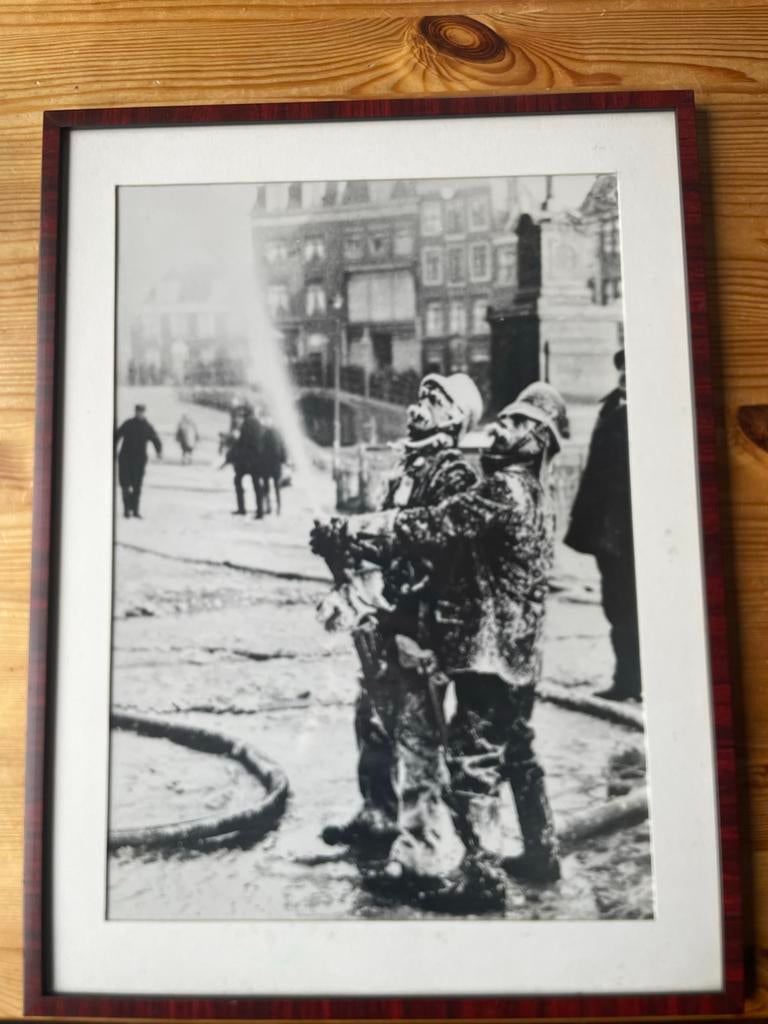 Historische foto: Brandweerlieden in actie, Antiek en Kunst, Kunst | Tekeningen en Foto's, Ophalen of Verzenden