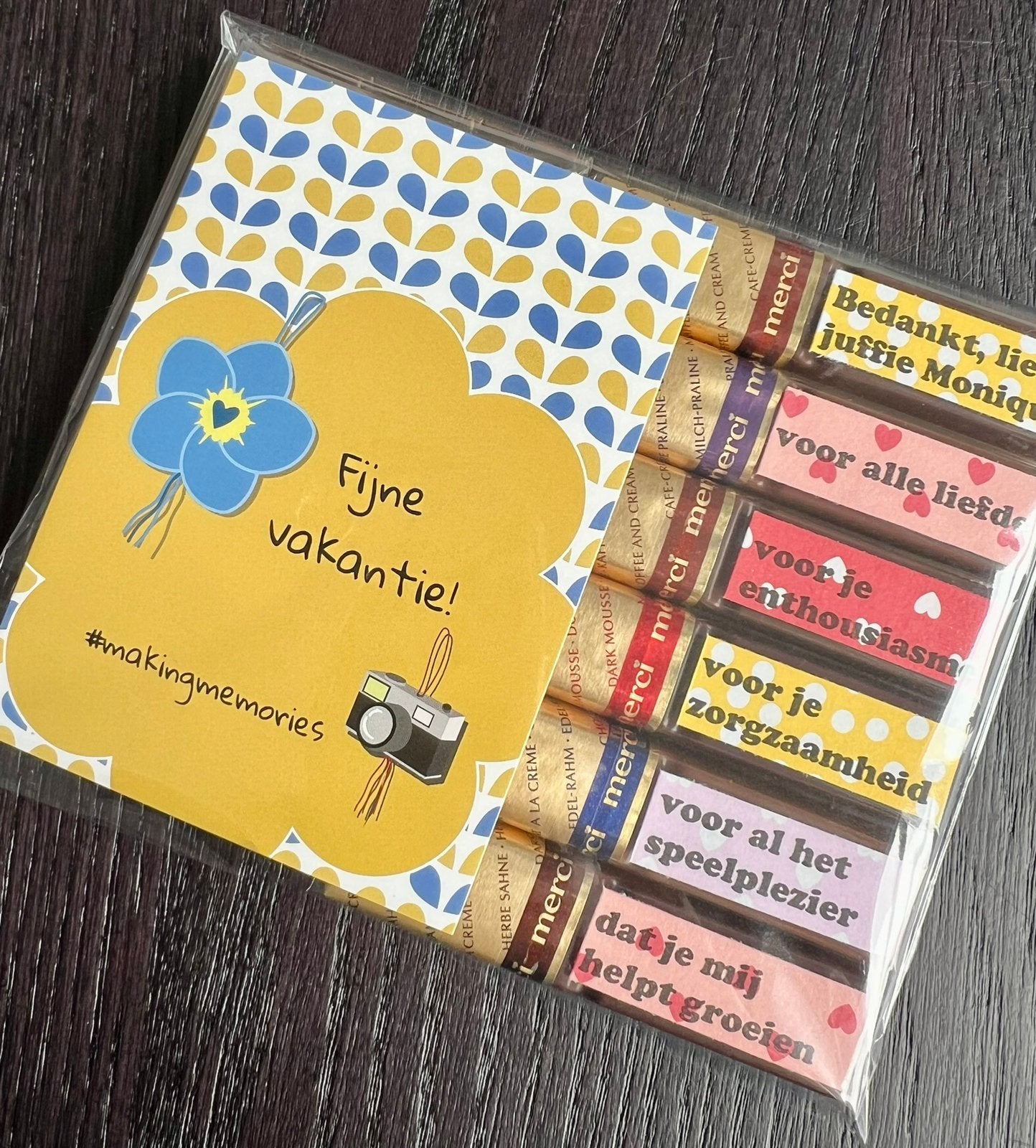 Bedankje fijne vakantie (juf), Ophalen of Verzenden, Nieuw, Feestartikel, Overige